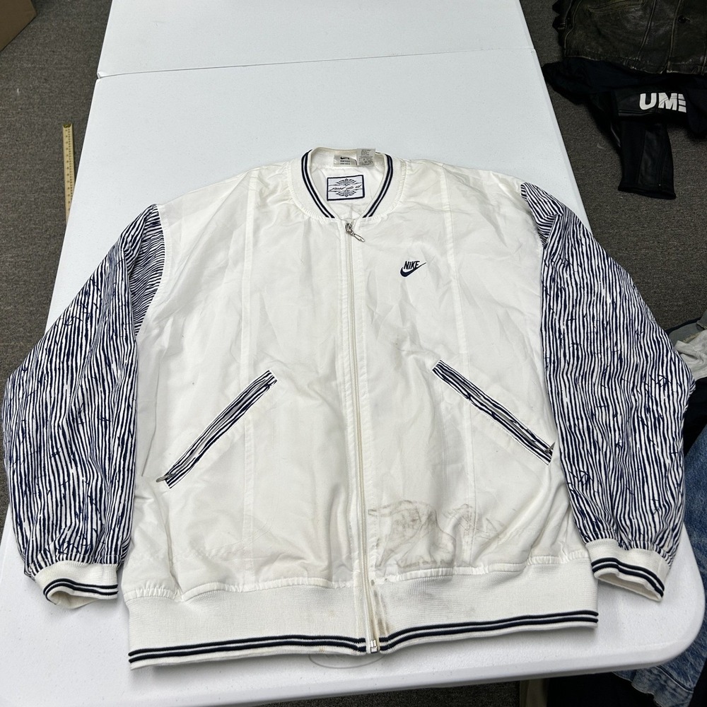 vintage 90s Nike Windbreaker Jacket woman M Striped Sleeve Vintage Full Zip